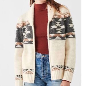 B yellowtail fair isle zip cardigan sweater in Great Plains size small Faherty